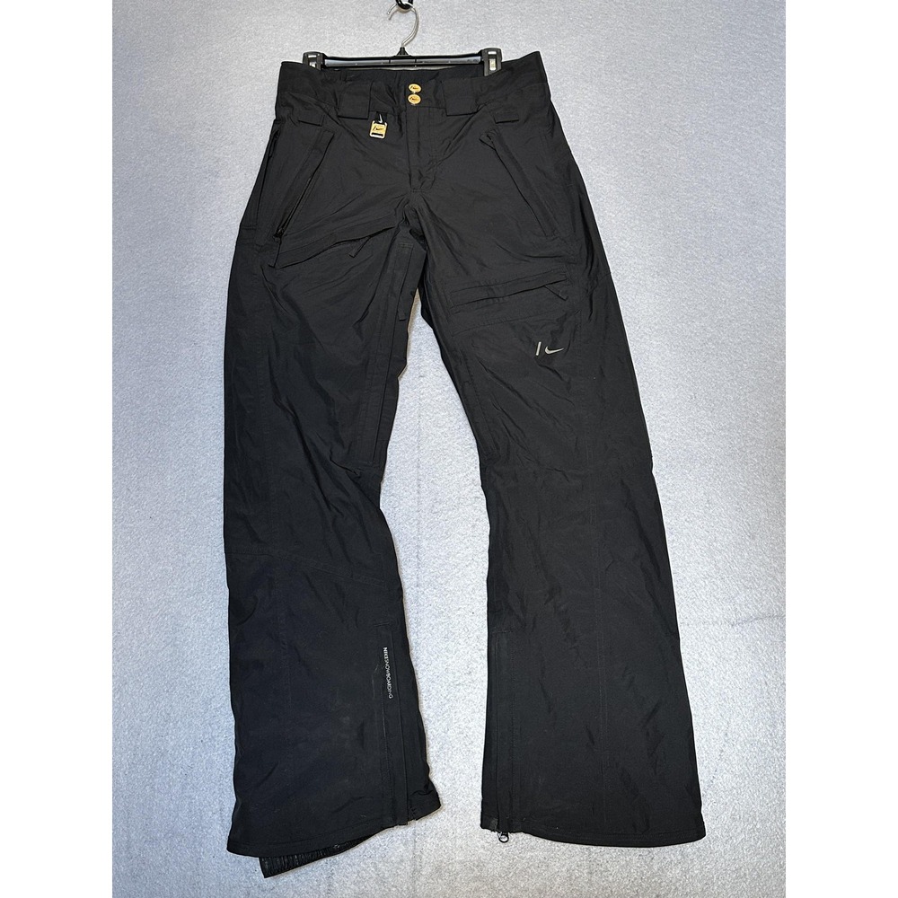 Nike Snowboarding Snow Pants Mens Small Black GORE-TEX RECCO Skiing 32x32